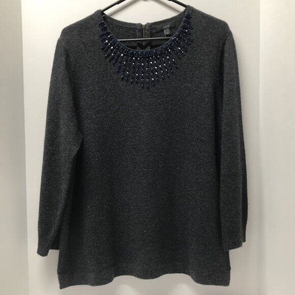 J. Crew Jeweled Starburst Wool/Rabbit Hair Blend Sweater - Picture 3 of 16